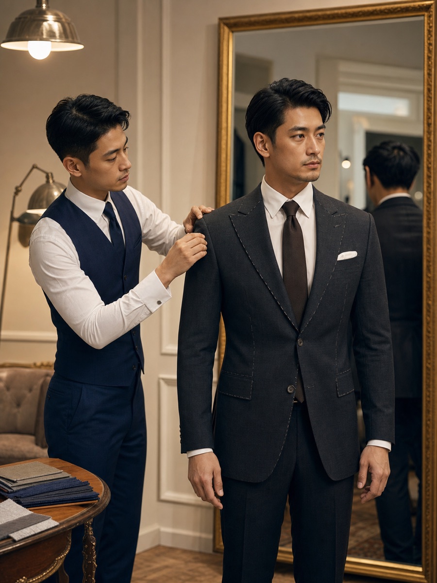 Bespoke suit fitting session at WAS Concept Tailor